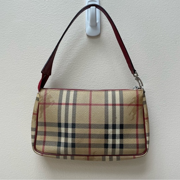 Burberry Haymarket Check Top Handle Zip Closure Logo Clasp Mini Bag - Picture 12 of 14